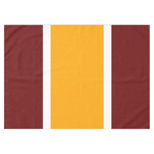Bright Yellow Orange White Deep Red Summer Stripes Tablecloth