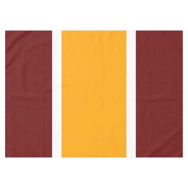 Bright Yellow Orange White Deep Red Summer Stripes Tablecloth (Front (Horizontal))