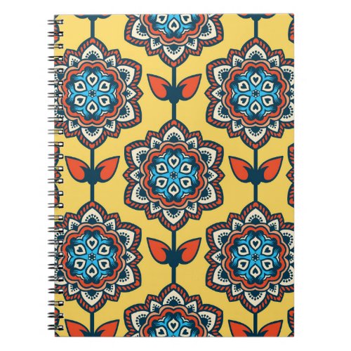 Bright Yellow Ornamental Seamless Decor Notebook