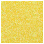Bright Yellow Paisley Boteh Swirls and Spirals Fabric