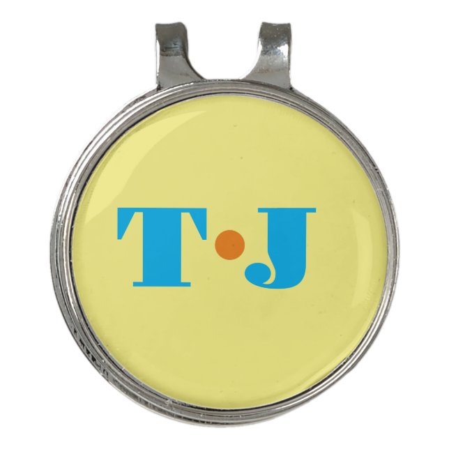 Bright Yellow Personalized Golf Hat Clip (Front)