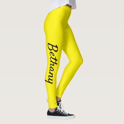 Bright Yellow Personalized XS 0_2 to XL 16 Leggings