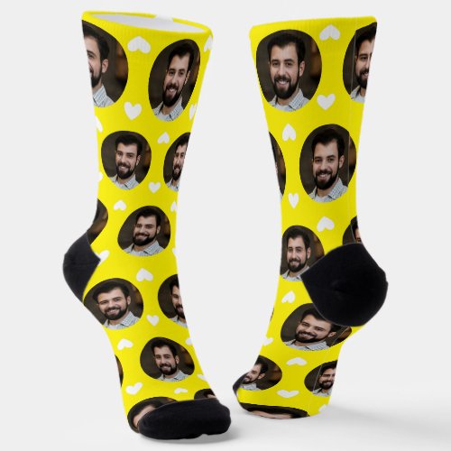  Bright Yellow Photo of Boyfriend For Girlfriend Socks