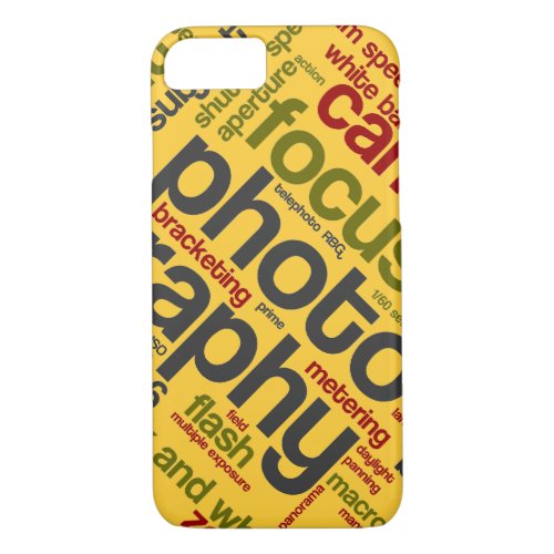 Bright Yellow Photographer Text iPhone 87 Case