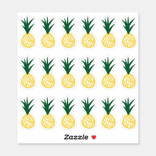 Bright Yellow Pineapple Stickers