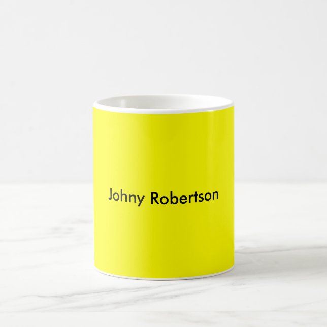 Bright Yellow Plain Elegant Professional Modern Coffee Mug (Center)