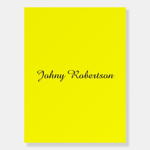 Bright Yellow Plain Elegant Professional Modern Foam Board
