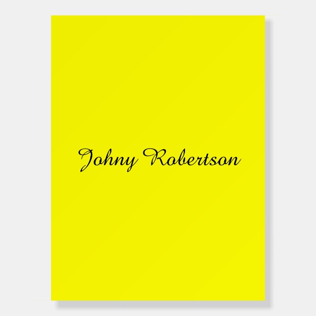 Bright Yellow Plain Elegant Professional Modern Foam Board (Front)