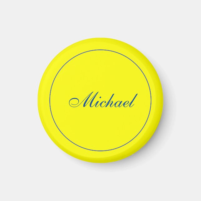 Bright Yellow Plain Elegant Professional Modern Magnet (Front)
