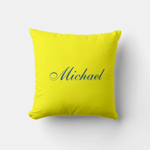 Bright Yellow Plain Elegant Professional Modern Throw Pillow