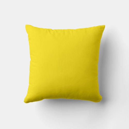Bright Yellow Plain Solid Color Throw Pillow