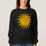 Bright Yellow Polygonal Sun  Happy Summer Abstract Sweatshirt