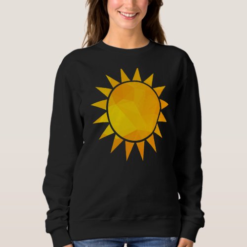 Bright Yellow Polygonal Sun  Happy Summer Abstract Sweatshirt