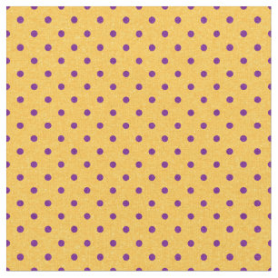 Bright Yellow & Purple Polka Dots Fabric
