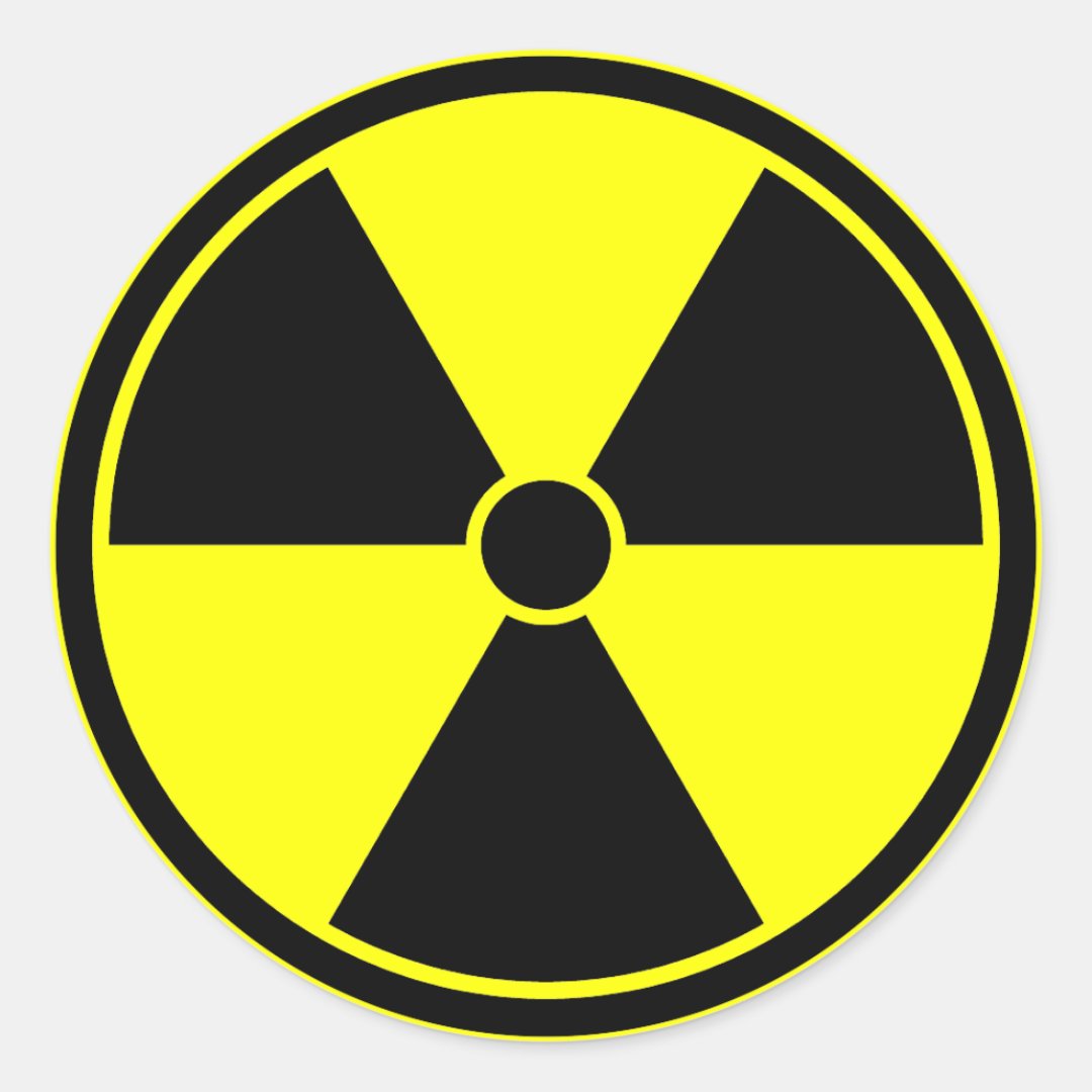 Bright Yellow Radiation Symbol Sticker Zazzle