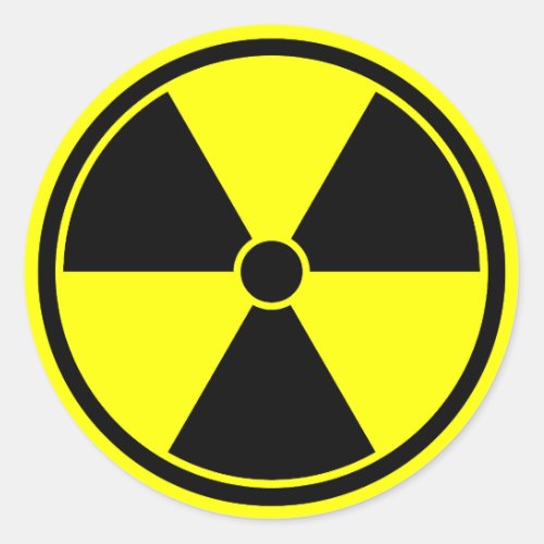 Bright Yellow Radiation Symbol Sticker