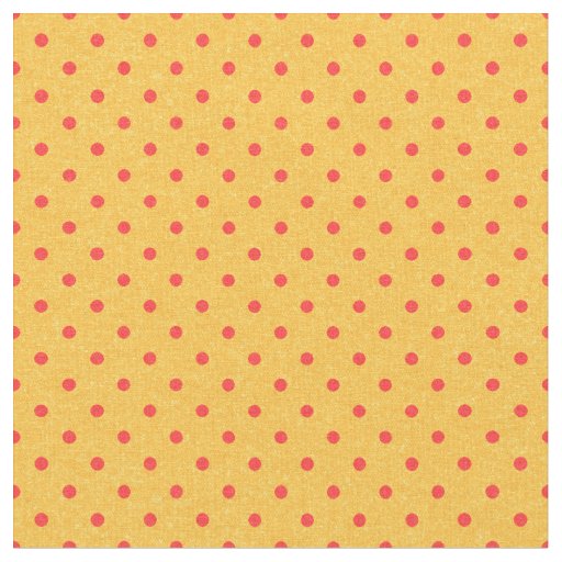 Bright Yellow & Red Polka Dots Fabric