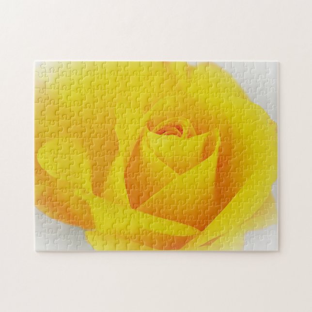 Bright Yellow Rose Flower Floral Art Puzzle (Horizontal)