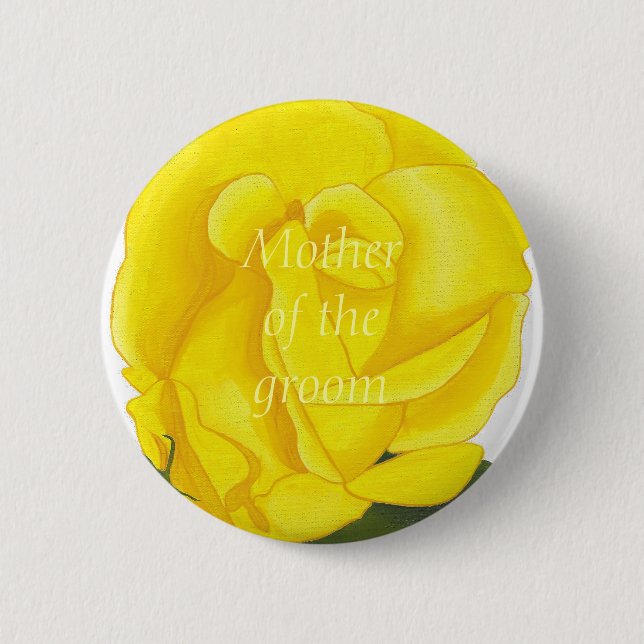 Bright Yellow Rose, Mother of the groom, button (Front)