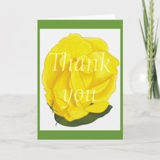 Bright yellow rose, Thank you greeting cards