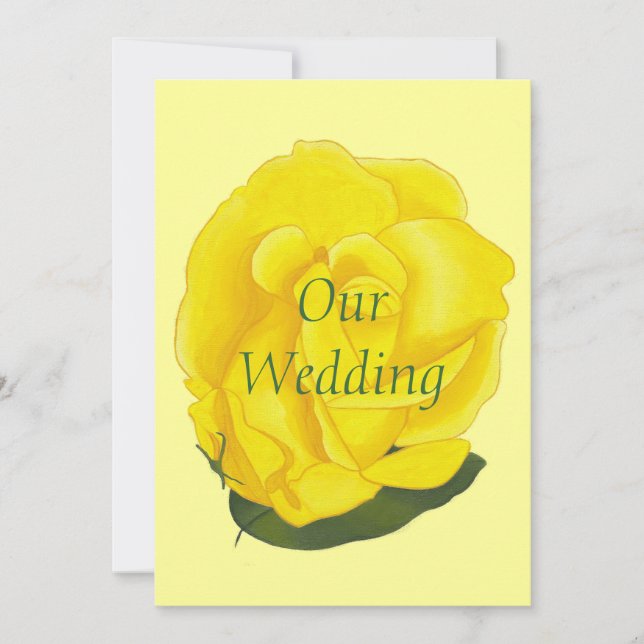 Bright Yellow Rose Wedding Invitations, Custom Invitation (Front)