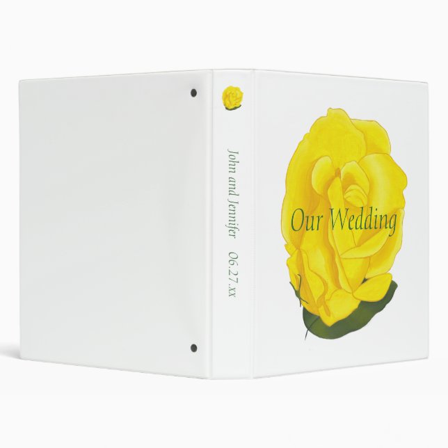 Bright Yellow Rose Wedding Keepsake Binders (Background)