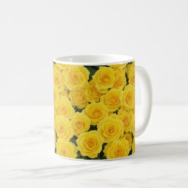 Bright Yellow Roses Coffee Mug (Front Right)
