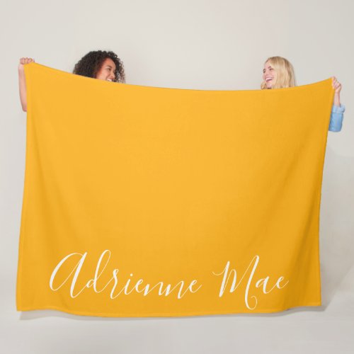 Bright Yellow Simply Personalized Fleece Blanket