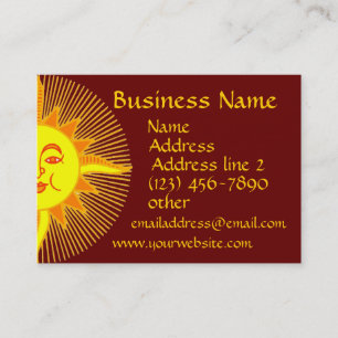 Bright Yellow Smiling Sun Business Cards