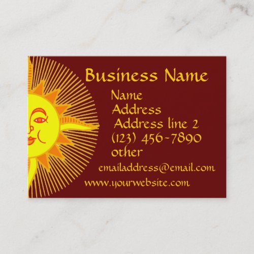 Bright Yellow Smiling Sun Business Cards