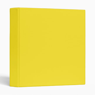 Bright Yellow Solid Color 3 Ring Binder