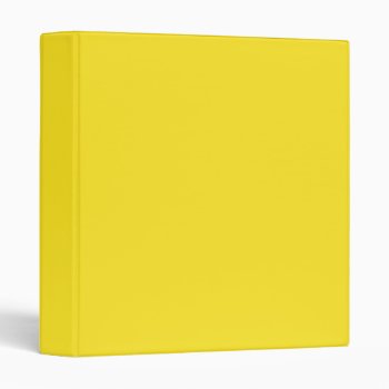 Bright Yellow Solid Color 3 Ring Binder by Annyway at Zazzle