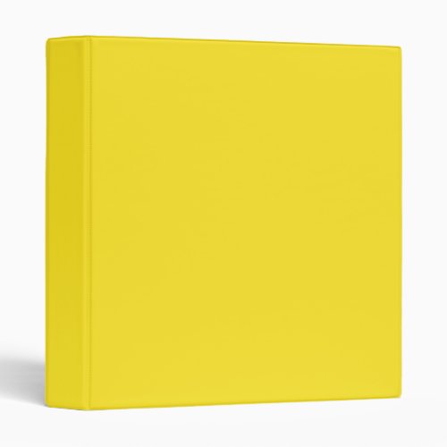 Bright Yellow Solid Color 3 Ring Binder