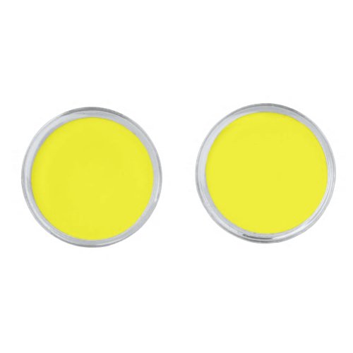 Bright yellow solid color  cufflinks
