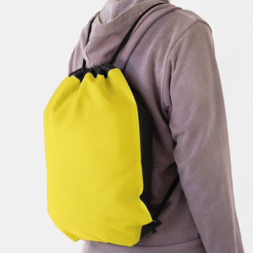 Bright Yellow Solid Color Drawstring Bag