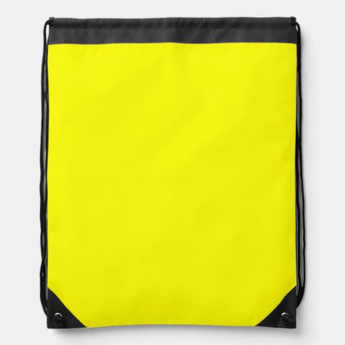 Bright yellow solid color  drawstring bag