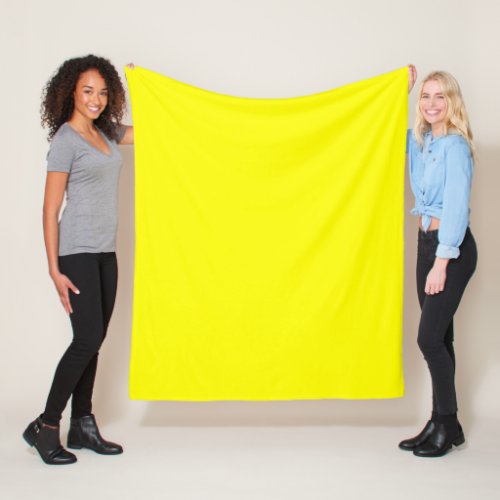 Bright yellow solid color fleece blanket