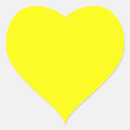 Bright yellow solid color  heart sticker