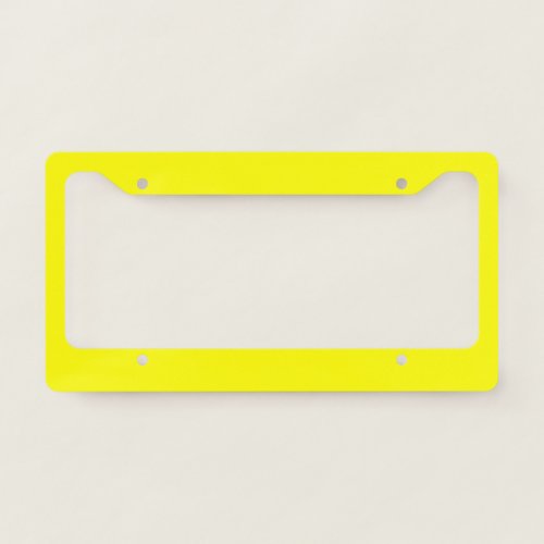 Bright yellow solid color  license plate frame
