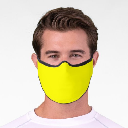 Bright yellow solid color  premium face mask