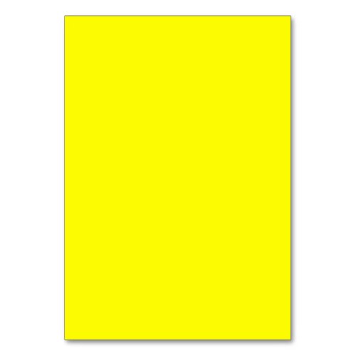 Bright yellow solid color  table number