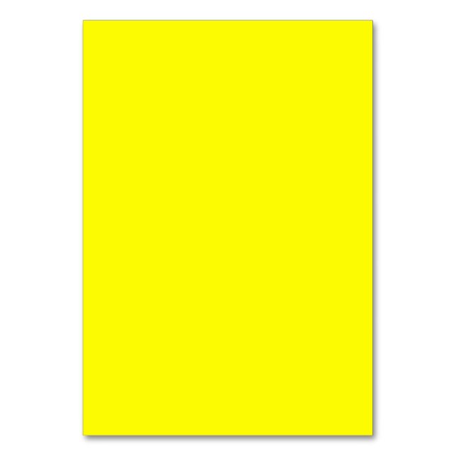Bright yellow (solid color)  table number (Front)
