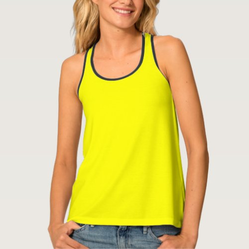 Bright yellow solid color  tank top