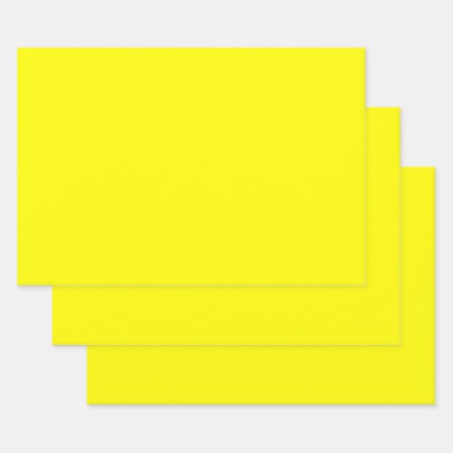 Bright yellow solid color  wrapping paper sheets