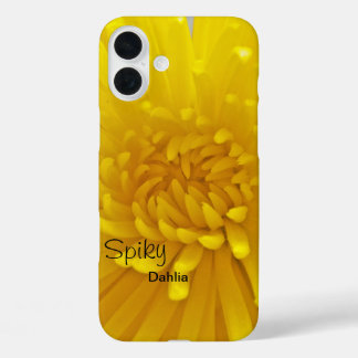 Bright Yellow Spiky Dahlia Close Up Photograph iPhone 16 Plus Case