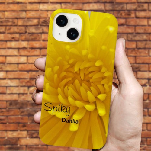 Bright Yellow Spiky Dahlia Close Up Photograph Case_Mate iPhone 14 Case