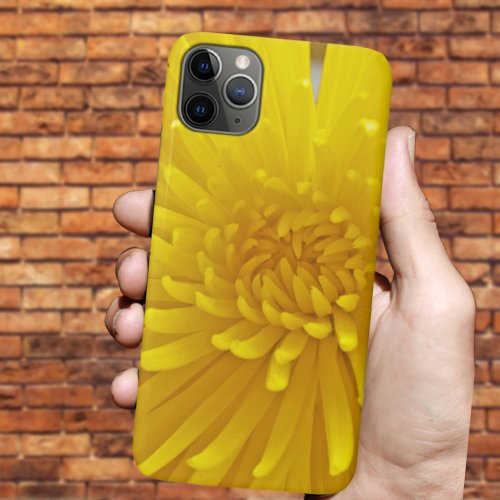 Bright Yellow Spiky Dahlia Close Up Photograph iPhone 11 Pro Max Case