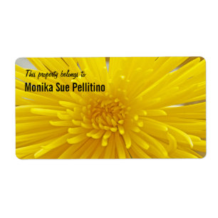 Bright Yellow Spiky Dahlia Photo Property Tag