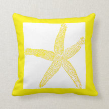Bright Yellow Starfish Frame White Background Cool