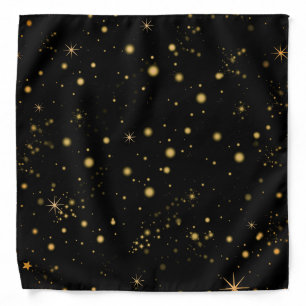 Bright Yellow Stars Night Sky Bandana